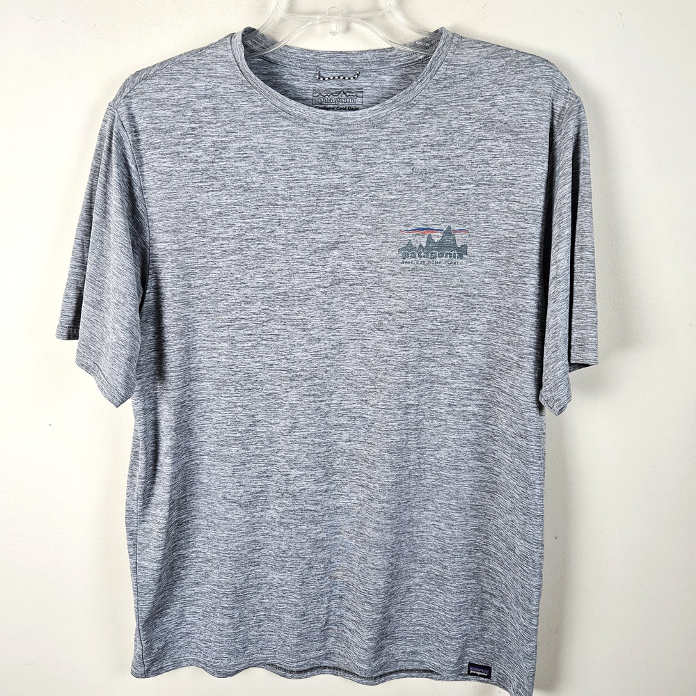 Patagonia Shirt Mens M Gray Capilene Cool Daily Graphic Save Our Home Planet